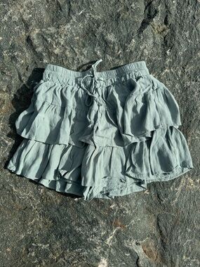 Love Tree Mint Green Ruffled Mini Skort